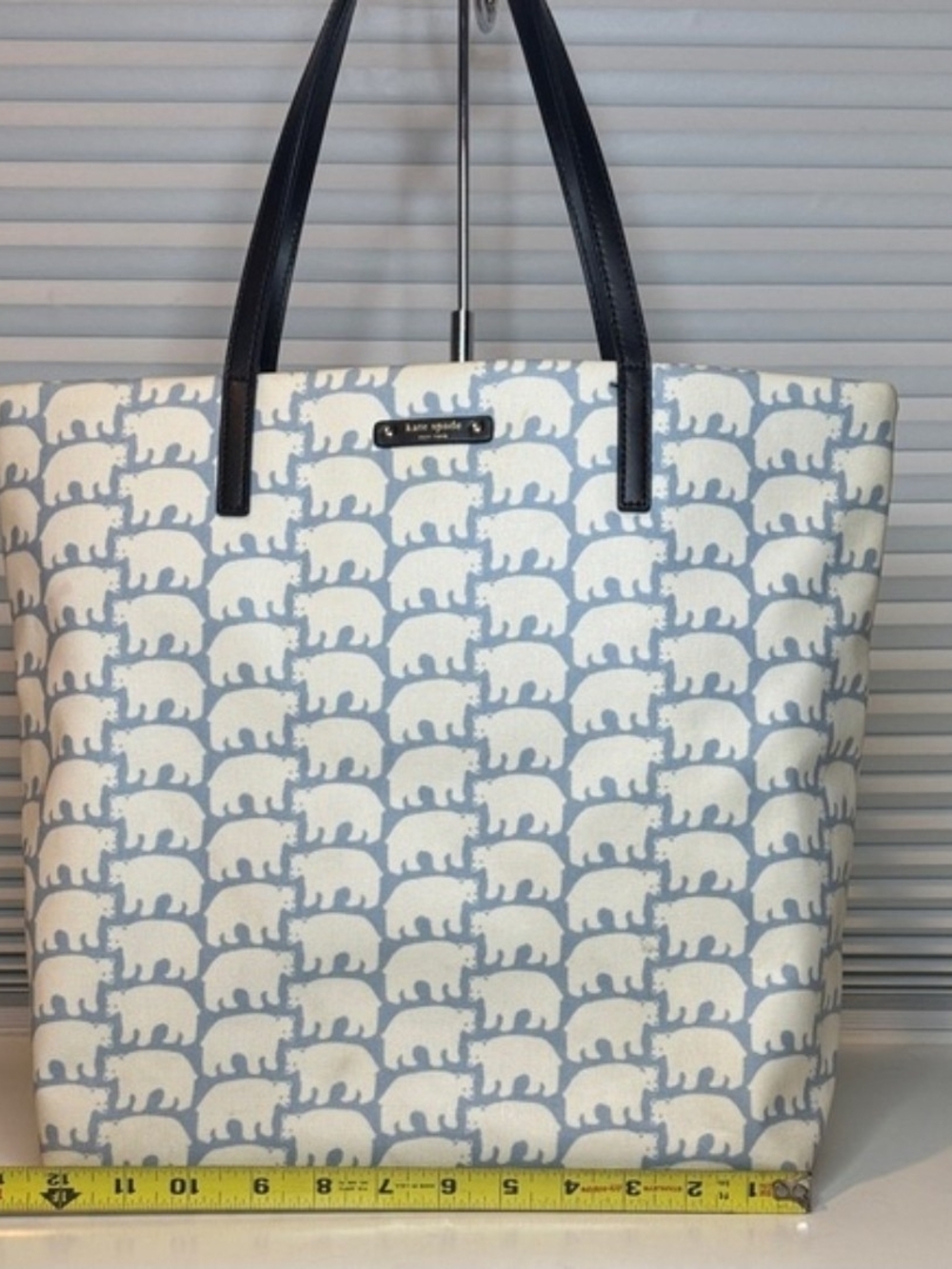 kate spade Blue and White Bear Pattern Tote